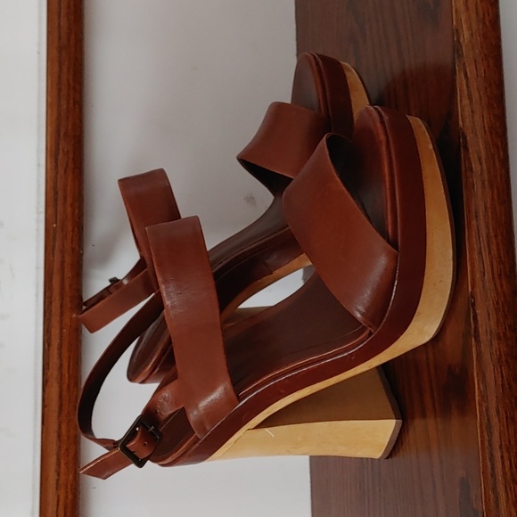 Aldo Shoes - Aldo Platform Chunky Heel Brown Strappy Sandals Size 9